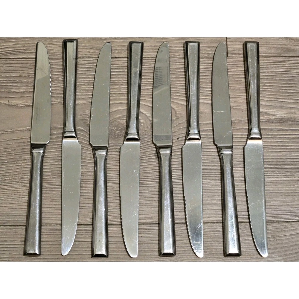 Reed &‎ Barton (8) Dinner Knives Stainless Flatware 8" Set Of 8 Lot Used